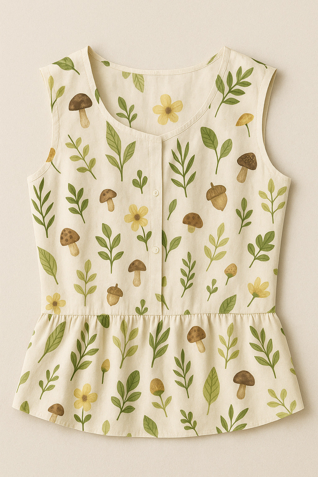 Nature Printed Sleeveless Top