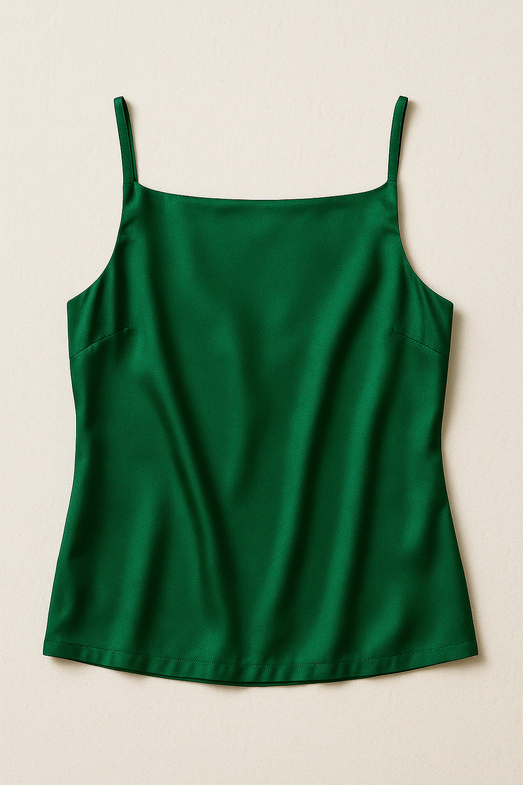 Emerald Sleeveless Satin Top