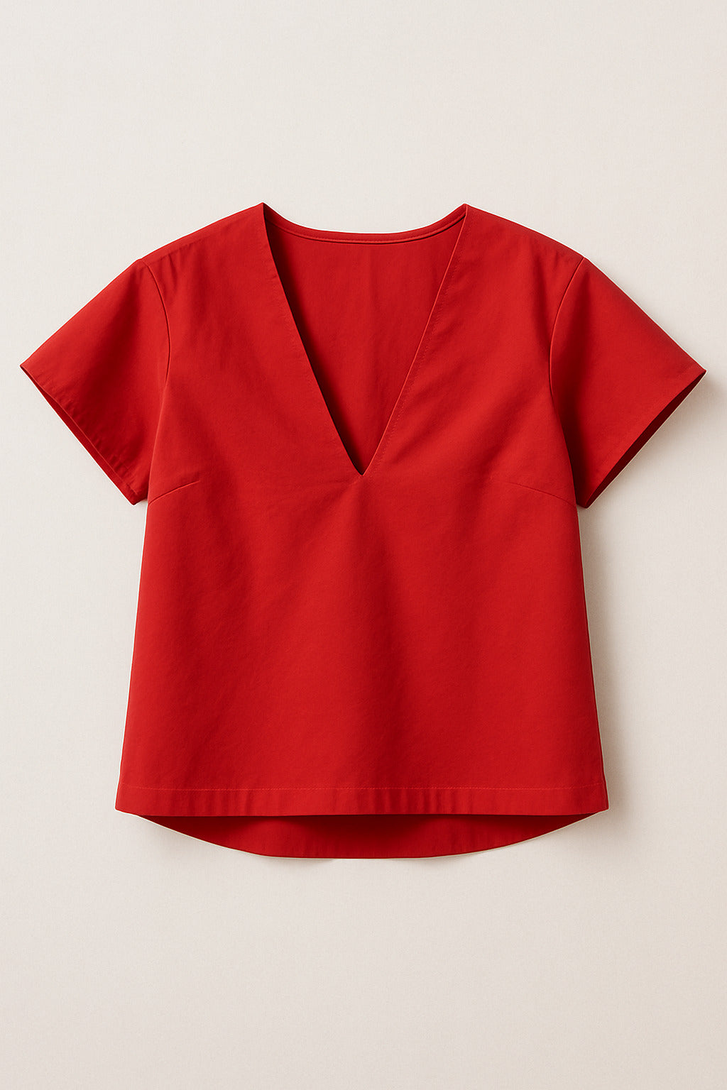 Emerald V-Neck Cotton Blouse
