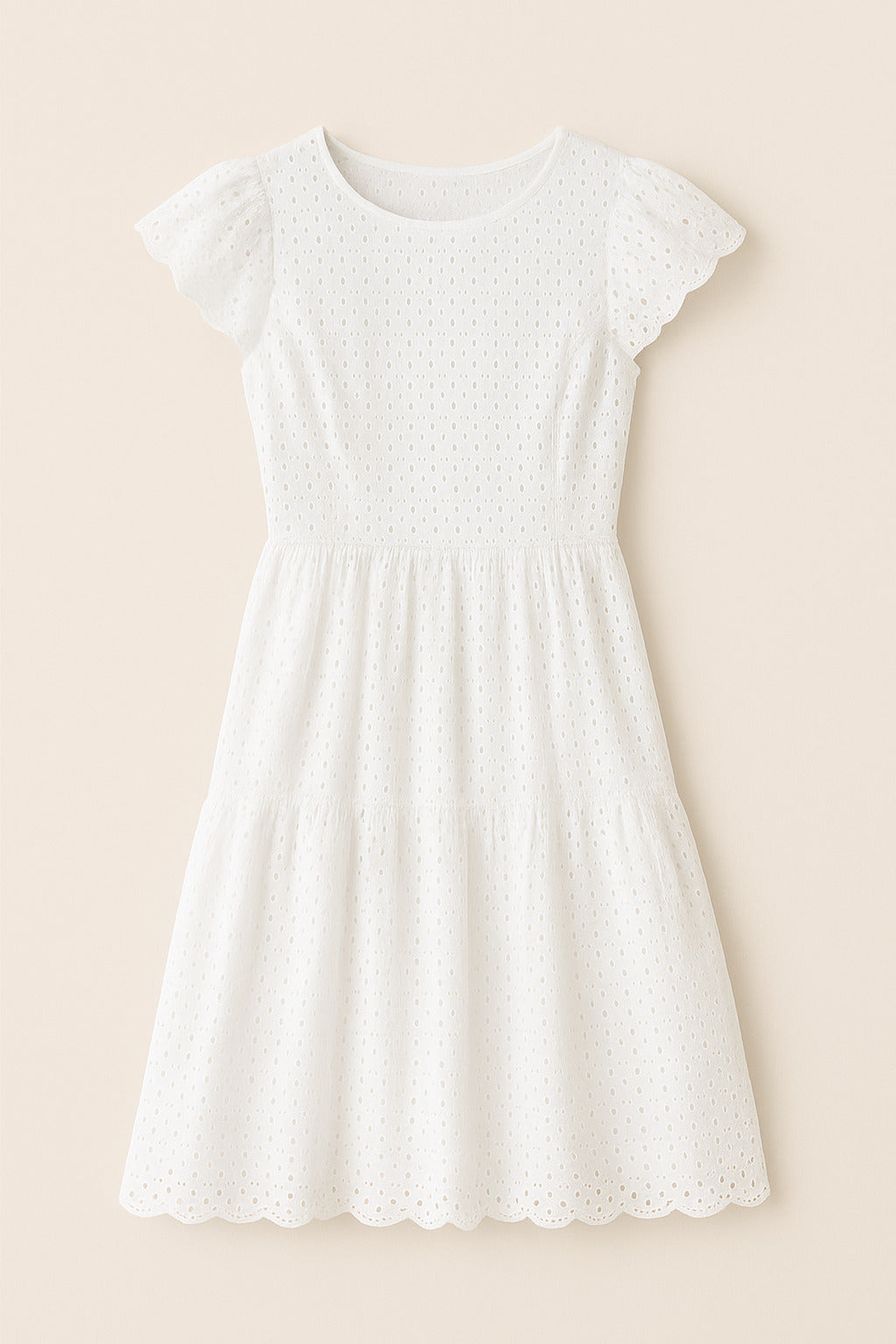 White Cotton Eyelet Dress
