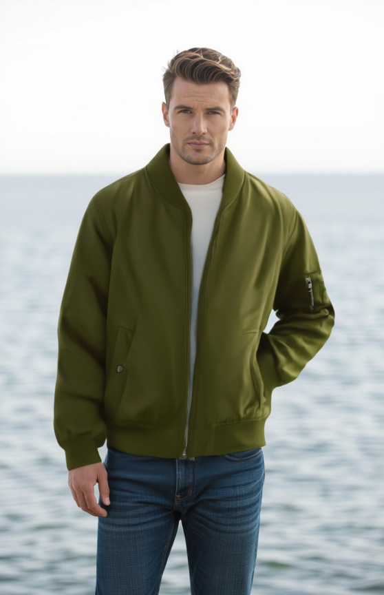 Olive Green Bomber Jacket