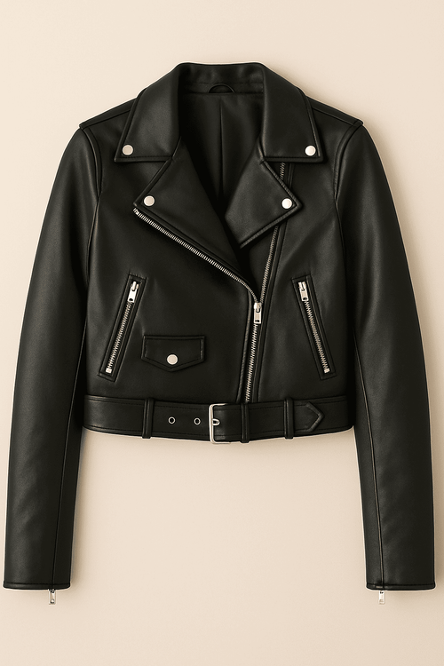 Black Faux Leather Moto Jacket