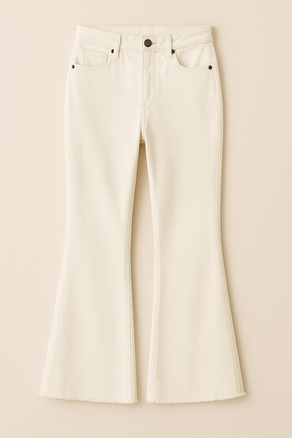 Cream Flared Jeans