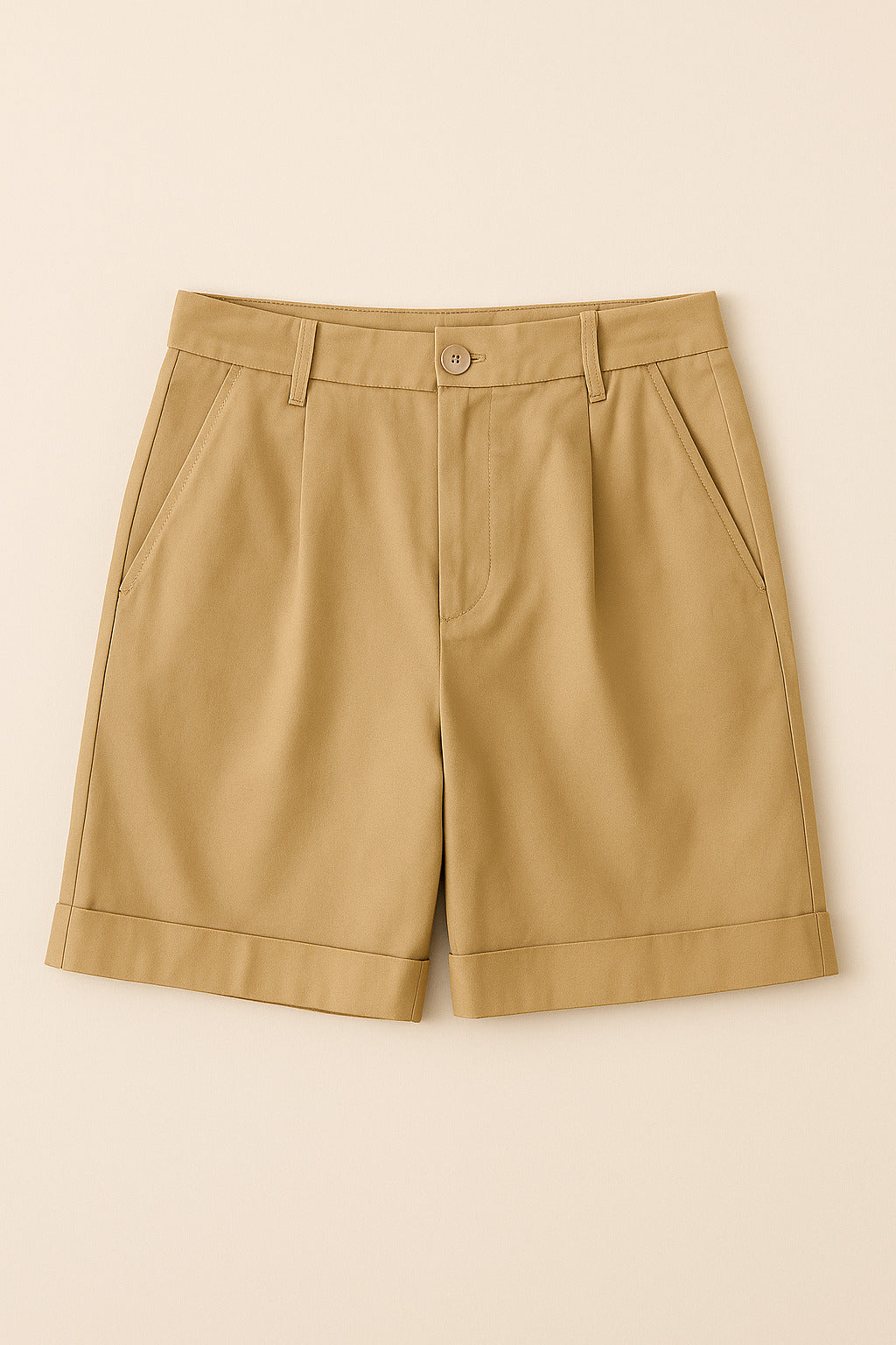 Khaki Tailored Shorts