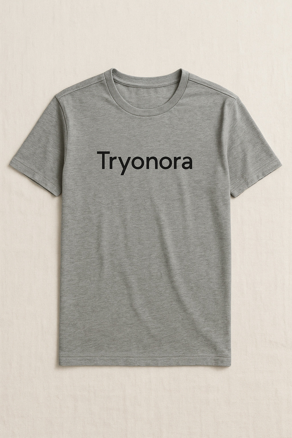 Heather Grey Fitted Tee with Tryonora