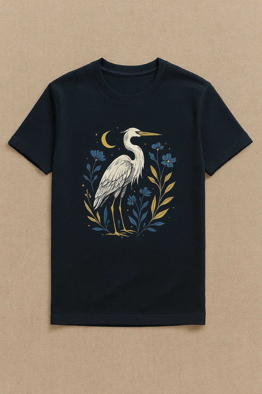 Navy Blue Plain Relaxed-Fit Tee