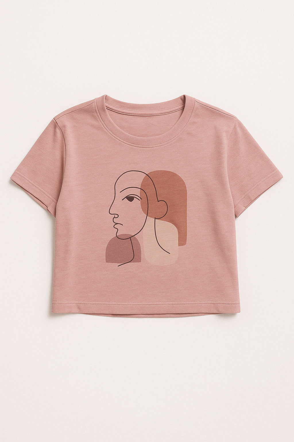 Blush Pink Graphic Cropped Tee