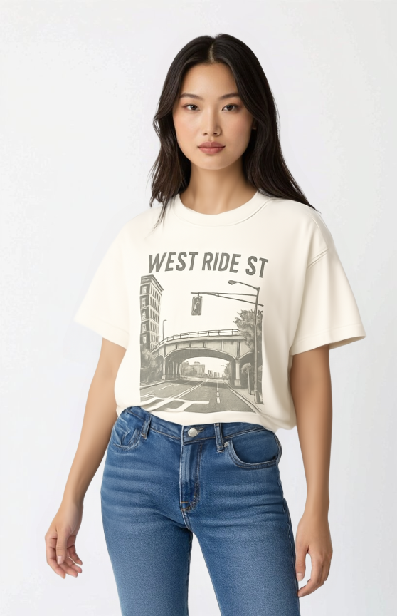 Ivory Boxy Oversized Tee